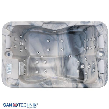Sanotechnik MODENA OUTDOOR Whirlpool silver marble inkl. Abdeckung 205x130x70 cm