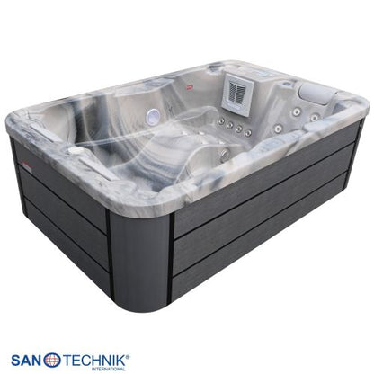 Sanotechnik MODENA OUTDOOR Whirlpool silver marble inkl. Abdeckung 205x130x70 cm