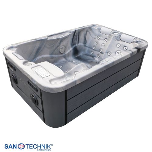 Sanotechnik MODENA OUTDOOR Whirlpool silver marble inkl. Abdeckung 205x130x70 cm