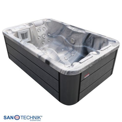 Sanotechnik MODENA OUTDOOR Whirlpool silver marble inkl. Abdeckung 205x130x70 cm