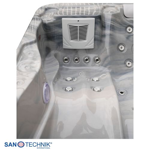 Sanotechnik MODENA OUTDOOR Whirlpool silver marble inkl. Abdeckung 205x130x70 cm