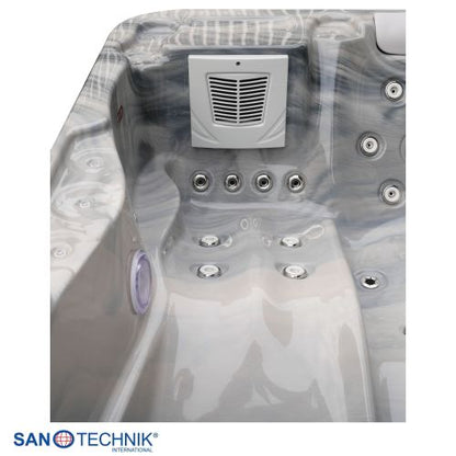 Sanotechnik MODENA OUTDOOR Whirlpool silver marble inkl. Abdeckung 205x130x70 cm