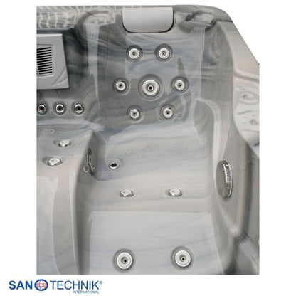 Sanotechnik MODENA OUTDOOR Whirlpool silver marble inkl. Abdeckung 205x130x70 cm