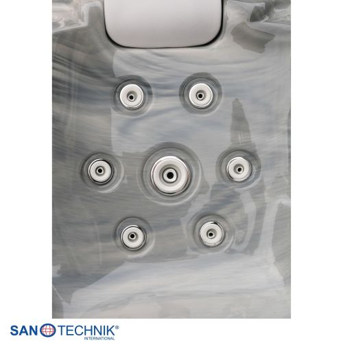 Sanotechnik MODENA OUTDOOR Whirlpool silver marble inkl. Abdeckung 205x130x70 cm