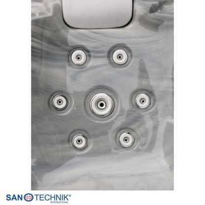 Sanotechnik MODENA OUTDOOR Whirlpool silver marble inkl. Abdeckung 205x130x70 cm