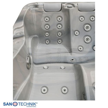 Sanotechnik MODENA OUTDOOR Whirlpool silver marble inkl. Abdeckung 205x130x70 cm