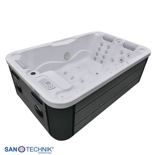 Sanotechnik MODENA OUTDOOR Whirlpool white marble inkl. Abdeckung 205x130x70 cm