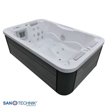Sanotechnik MODENA OUTDOOR Whirlpool white marble inkl. Abdeckung 205x130x70 cm