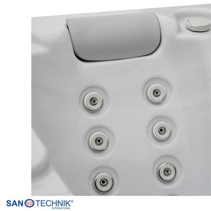 Sanotechnik MODENA OUTDOOR Whirlpool white marble inkl. Abdeckung 205x130x70 cm