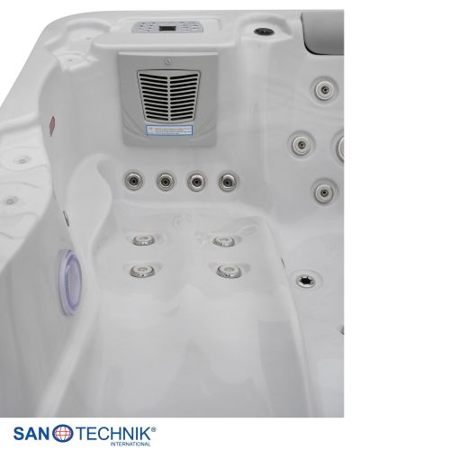 Sanotechnik MODENA OUTDOOR Whirlpool white marble inkl. Abdeckung 205x130x70 cm