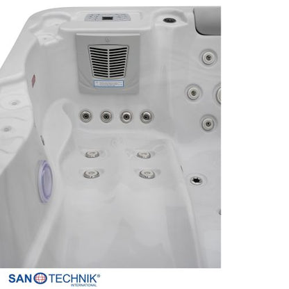Sanotechnik MODENA OUTDOOR Whirlpool white marble inkl. Abdeckung 205x130x70 cm
