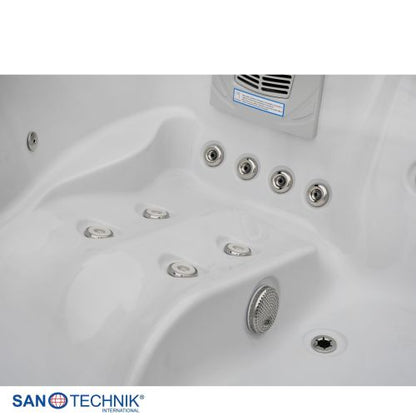 Sanotechnik MODENA OUTDOOR Whirlpool white marble inkl. Abdeckung 205x130x70 cm