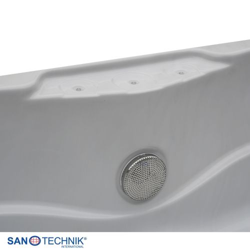 Sanotechnik MODENA OUTDOOR Whirlpool white marble inkl. Abdeckung 205x130x70 cm
