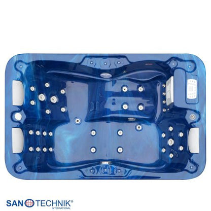 Sanotechnik MODENA OUTDOOR Whirlpool blue marble inkl. Abdeckung 205x130x70 cm