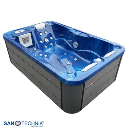 Sanotechnik MODENA OUTDOOR Whirlpool blue marble inkl. Abdeckung 205x130x70 cm