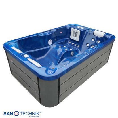 Sanotechnik MODENA OUTDOOR Whirlpool blue marble inkl. Abdeckung 205x130x70 cm