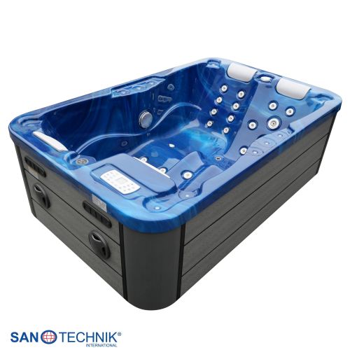 Sanotechnik MODENA OUTDOOR Whirlpool blue marble inkl. Abdeckung 205x130x70 cm