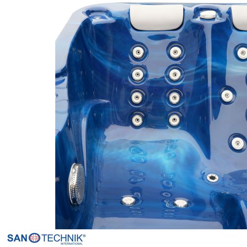 Sanotechnik MODENA OUTDOOR Whirlpool blue marble inkl. Abdeckung 205x130x70 cm