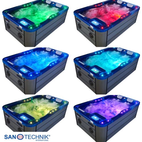Sanotechnik MODENA OUTDOOR Whirlpool blue marble inkl. Abdeckung 205x130x70 cm