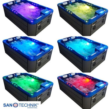 Sanotechnik MODENA OUTDOOR Whirlpool blue marble inkl. Abdeckung 205x130x70 cm