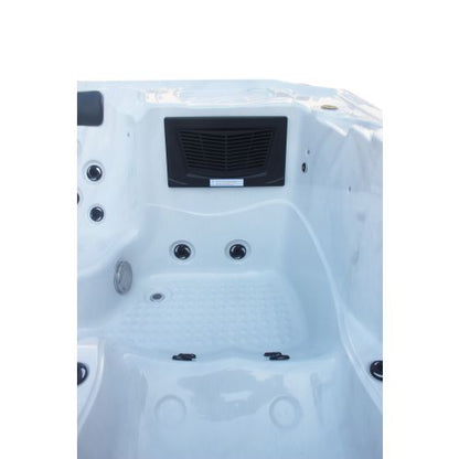 Sanotechnik OASIS OUTDOOR WHIRLPOOL white marble inkl. Abdeckung und Stiege 208x175x90 cm