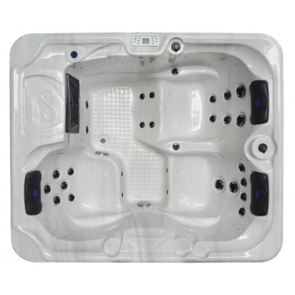 Sanotechnik OASIS OUTDOOR WHIRLPOOL white marble inkl. Abdeckung und Stiege 208x175x90 cm