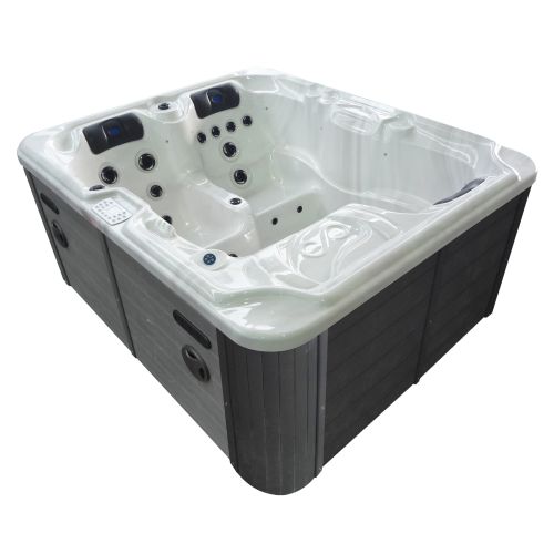 Sanotechnik OASIS OUTDOOR WHIRLPOOL white marble inkl. Abdeckung und Stiege 208x175x90 cm
