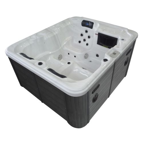 Sanotechnik OASIS OUTDOOR WHIRLPOOL white marble inkl. Abdeckung und Stiege 208x175x90 cm