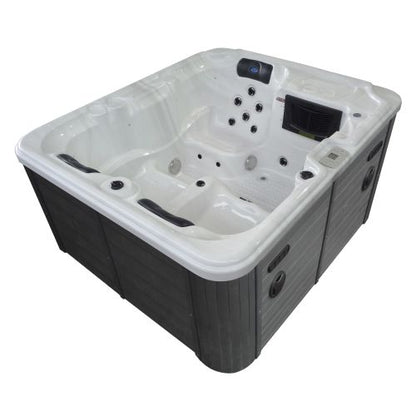 Sanotechnik OASIS OUTDOOR WHIRLPOOL white marble inkl. Abdeckung und Stiege 208x175x90 cm