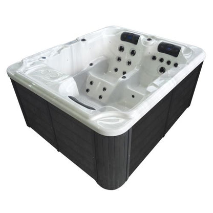Sanotechnik OASIS OUTDOOR WHIRLPOOL white marble inkl. Abdeckung und Stiege 208x175x90 cm