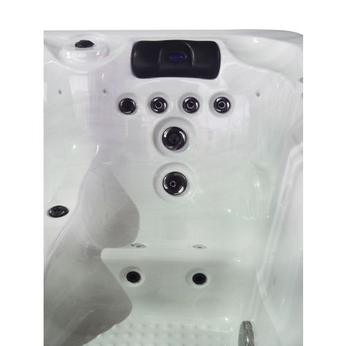 Sanotechnik OASIS OUTDOOR WHIRLPOOL white marble inkl. Abdeckung und Stiege 208x175x90 cm
