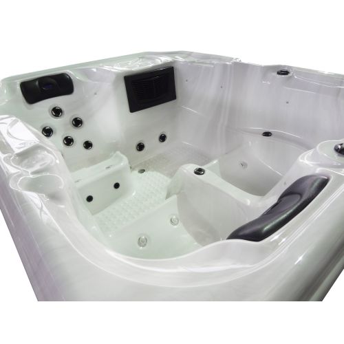 Sanotechnik OASIS OUTDOOR WHIRLPOOL white marble inkl. Abdeckung und Stiege 208x175x90 cm