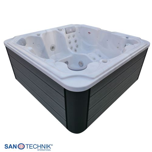 Sanotechnik OASIS MAXI OUTDOOR WHIRLPOOL white marble inkl. Abdeckung und Stiege 210x210x95 cm