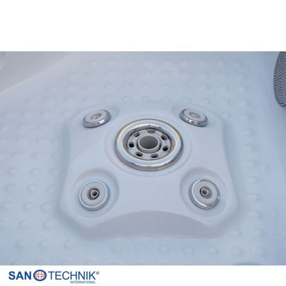 Sanotechnik OASIS MAXI OUTDOOR WHIRLPOOL white marble inkl. Abdeckung und Stiege 210x210x95 cm