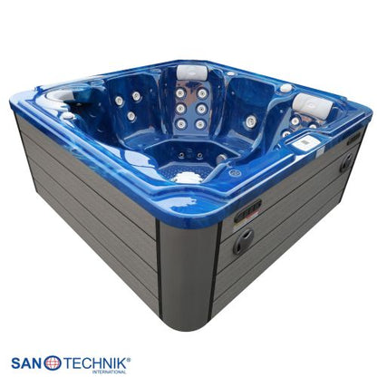 Sanotechnik OASIS MAXI OUTDOOR WHIRLPOOL blue marble inkl. Abdeckung und Stiege 210x210x95 cm