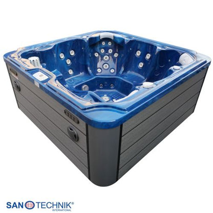 Sanotechnik OASIS MAXI OUTDOOR WHIRLPOOL blue marble inkl. Abdeckung und Stiege 210x210x95 cm