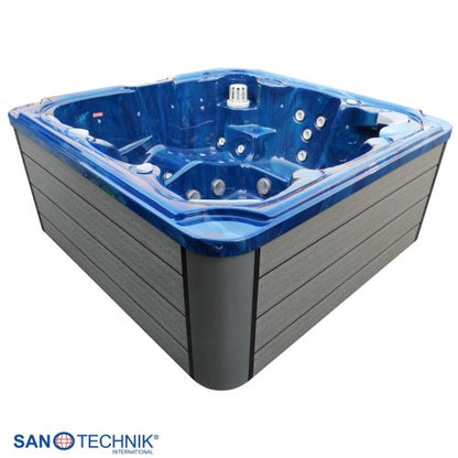 Sanotechnik OASIS MAXI OUTDOOR WHIRLPOOL blue marble inkl. Abdeckung und Stiege 210x210x95 cm