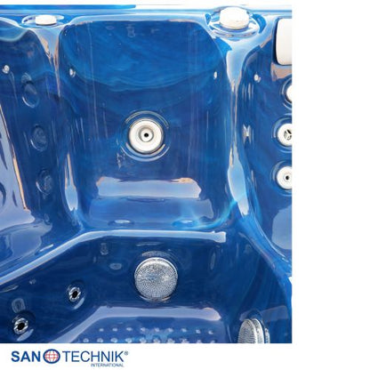 Sanotechnik OASIS MAXI OUTDOOR WHIRLPOOL blue marble inkl. Abdeckung und Stiege 210x210x95 cm