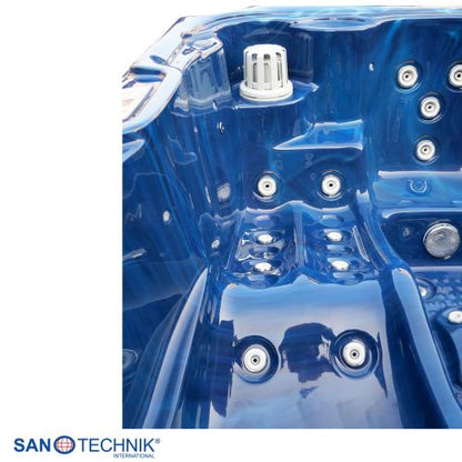 Sanotechnik OASIS MAXI OUTDOOR WHIRLPOOL blue marble inkl. Abdeckung und Stiege 210x210x95 cm