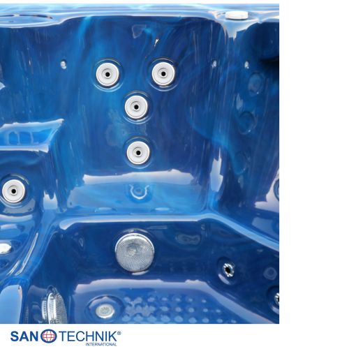 Sanotechnik OASIS MAXI OUTDOOR WHIRLPOOL blue marble inkl. Abdeckung und Stiege 210x210x95 cm