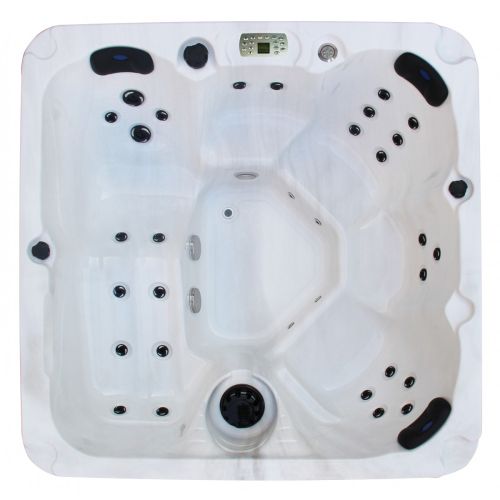 Sanotechnik PALMA OUTDOOR WHIRLPOOL white marble inkl. Abdeckung und Stiege 190x190x86 cm