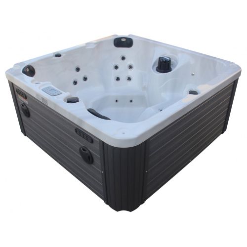 Sanotechnik PALMA OUTDOOR WHIRLPOOL white marble inkl. Abdeckung und Stiege 190x190x86 cm