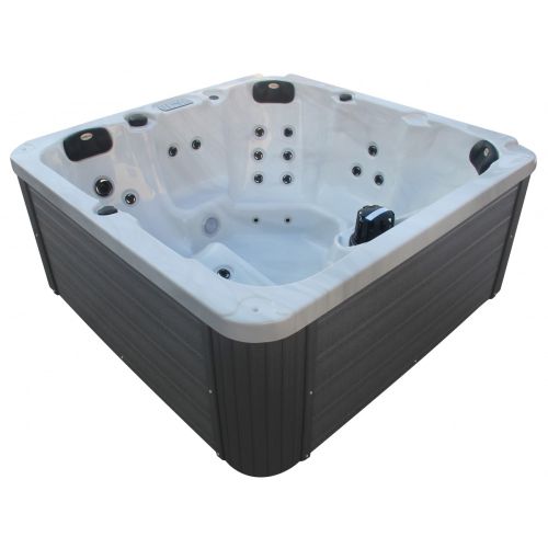 Sanotechnik PALMA OUTDOOR WHIRLPOOL white marble inkl. Abdeckung und Stiege 190x190x86 cm