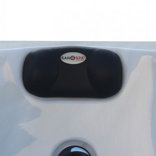 Sanotechnik PALMA OUTDOOR WHIRLPOOL white marble inkl. Abdeckung und Stiege 190x190x86 cm