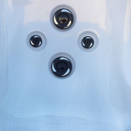 Sanotechnik PALMA OUTDOOR WHIRLPOOL white marble inkl. Abdeckung und Stiege 190x190x86 cm