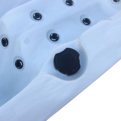 Sanotechnik PALMA OUTDOOR WHIRLPOOL white marble inkl. Abdeckung und Stiege 190x190x86 cm