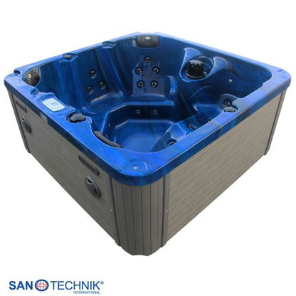 Sanotechnik PALMA OUTDOOR WHIRLPOOL blue marble inkl. Abdeckung und Stiege 190x190x86 cm