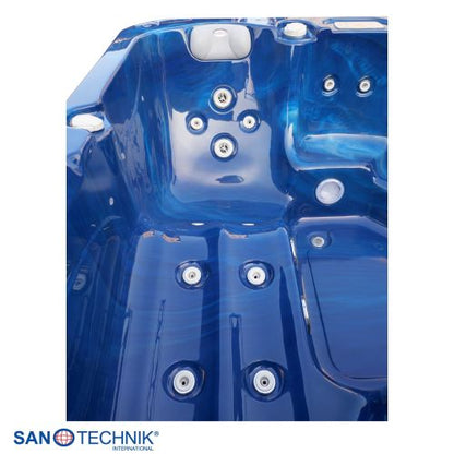 Sanotechnik PALMA OUTDOOR WHIRLPOOL blue marble inkl. Abdeckung und Stiege 190x190x86 cm