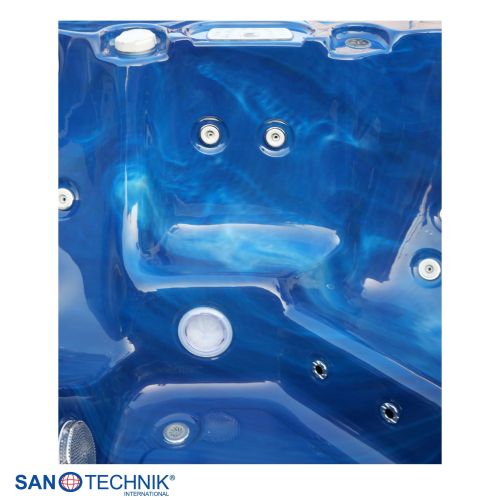 Sanotechnik PALMA OUTDOOR WHIRLPOOL blue marble inkl. Abdeckung und Stiege 190x190x86 cm
