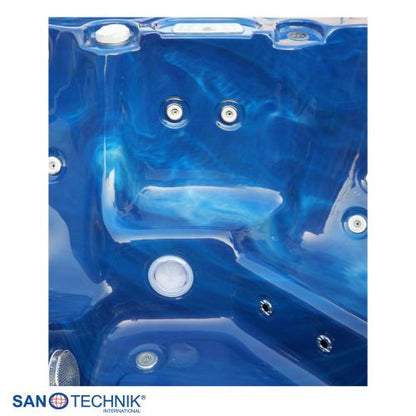 Sanotechnik PALMA OUTDOOR WHIRLPOOL blue marble inkl. Abdeckung und Stiege 190x190x86 cm